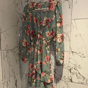 Floral Green Dress
